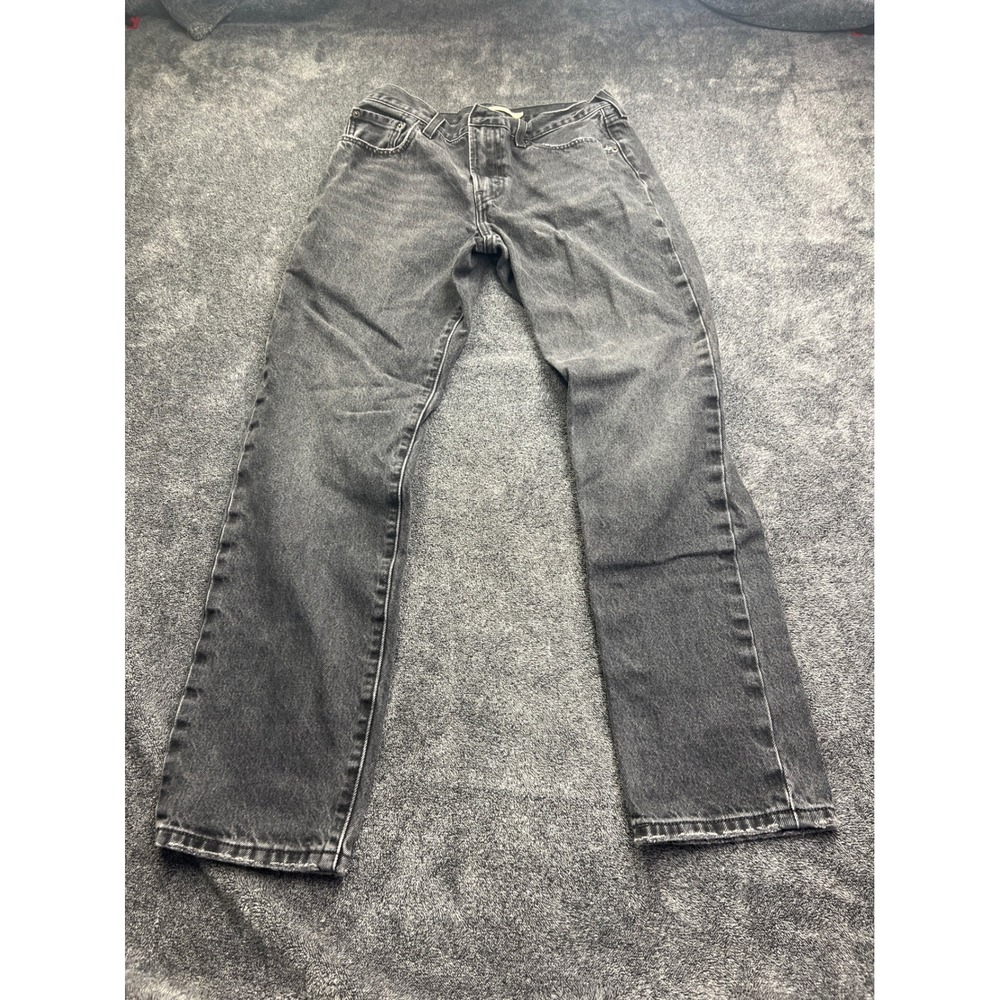 Levis Premium Middy Straight Jeans Womens 29 Washed Black Denim Mid Rise
